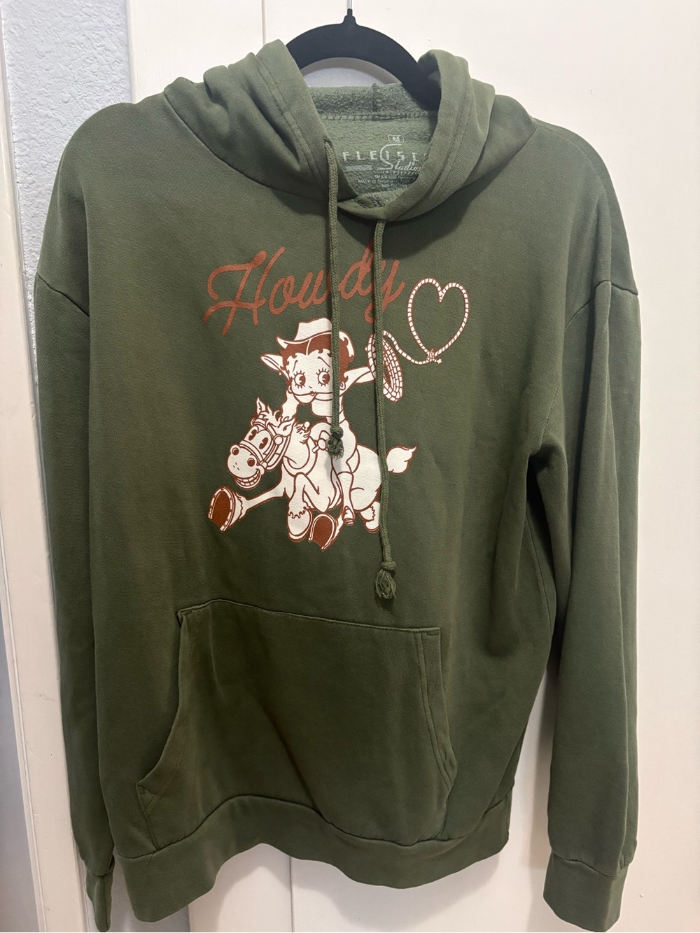NWOT Betty Boop western theme green hoodie